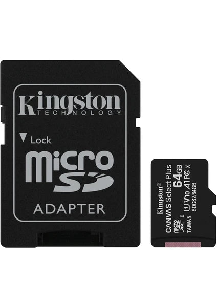 Kingston 64GB Microsd Canvas (100MB/S Okuma - Yazma) Yüksek Hızlı Microsd Kart SDCS2/64GB