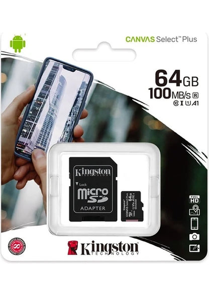 Kingston 64GB Microsd Canvas (100MB/S Okuma - Yazma) Yüksek Hızlı Microsd Kart SDCS2/64GB